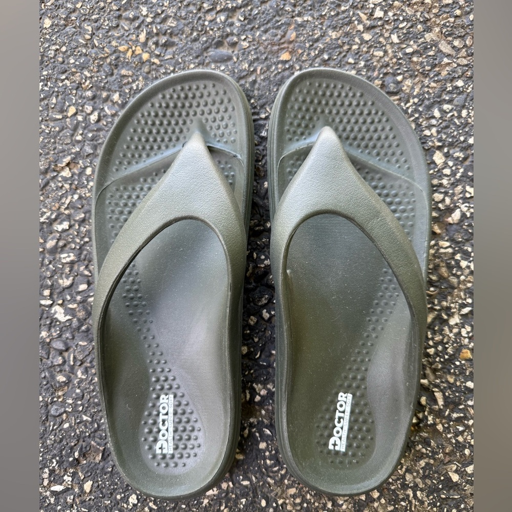 Doctor Black Green Slides Mens EU 41 Slip On Sandals Casual Comfort